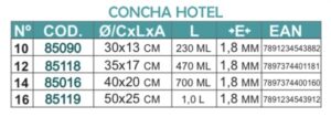 Concha Hotel cj. 5 peças assadeiras retangular alta